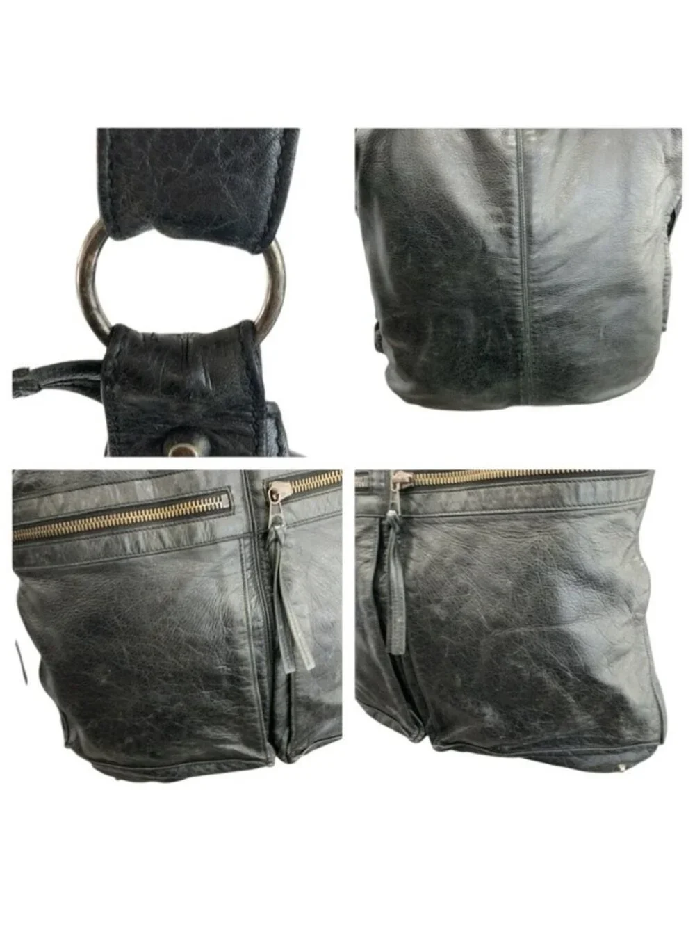 Balenciaga Classic Square Black Leather Tote Shoulder